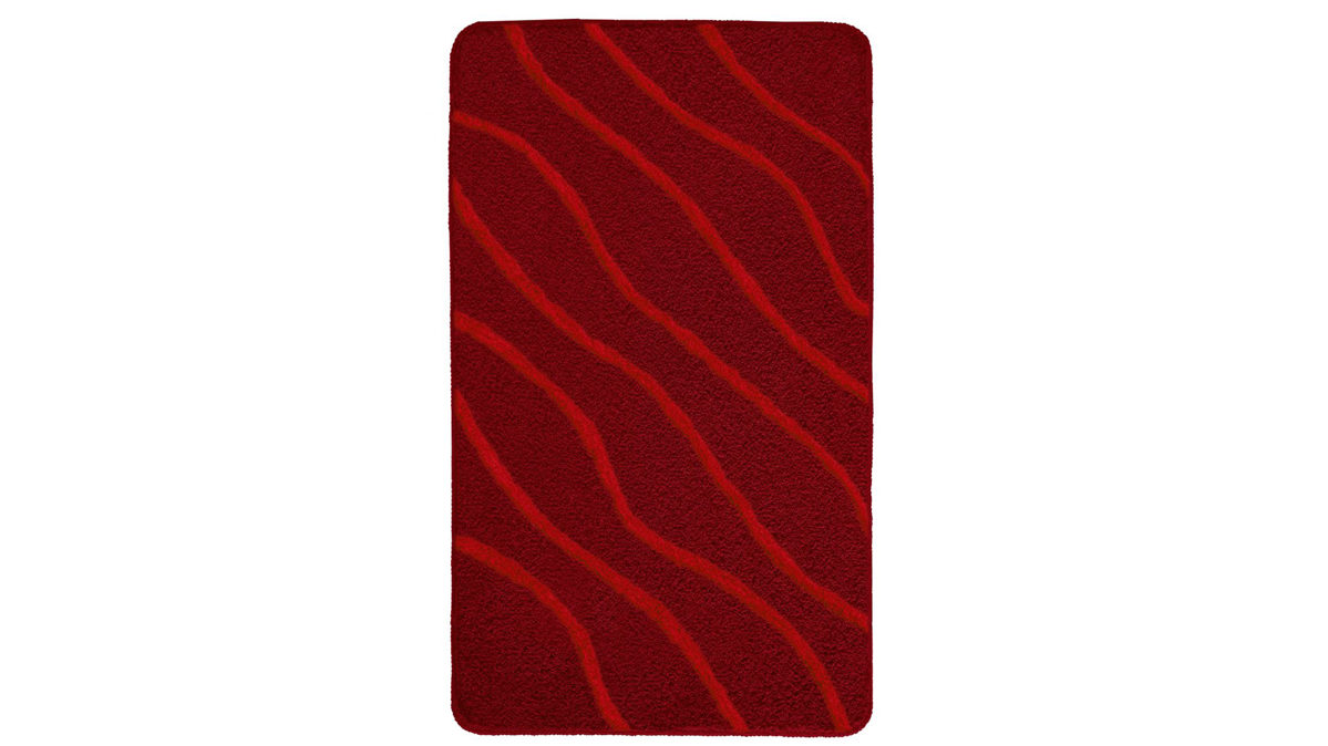 Badematte / Badeteppich Kleine wolke® aus Kunstfaser in Rot Kleine Wolke® Serie Tram - Badteppich granatrote Kunstfaser - ca. 100 x 60 cm