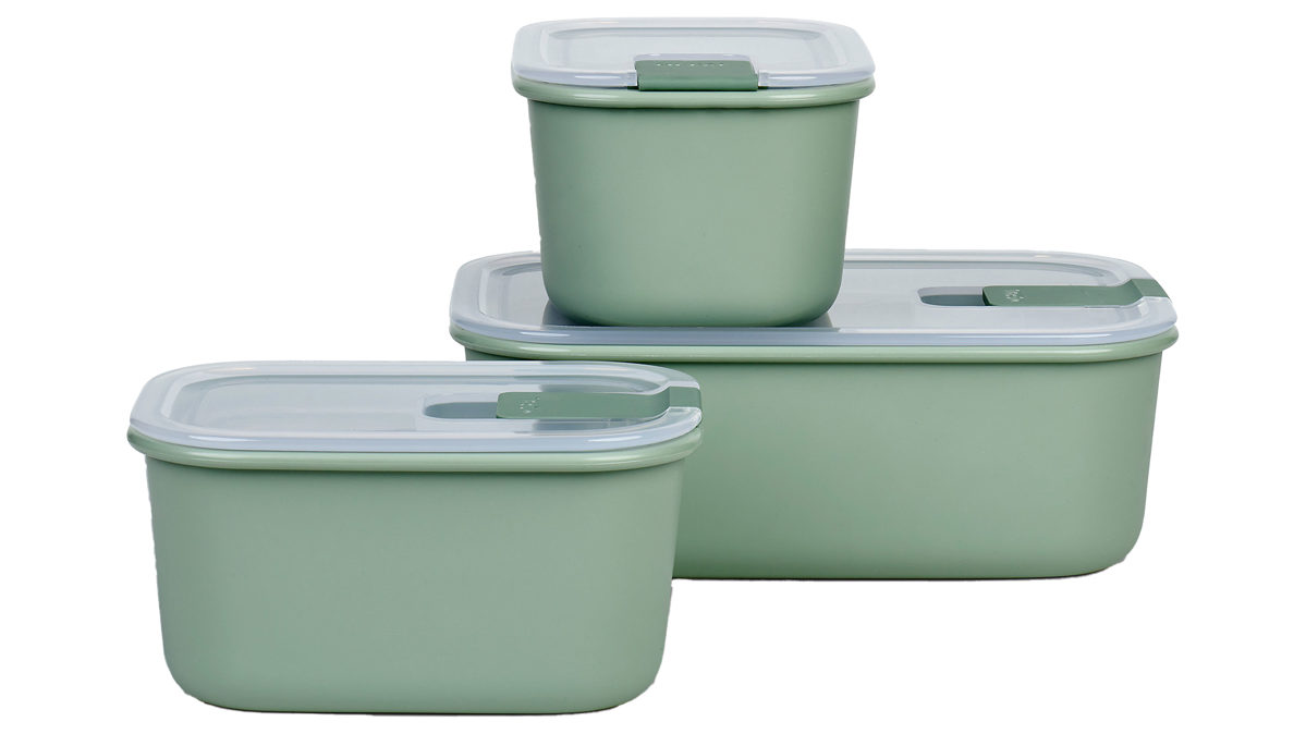 Dose Mepal aus Kunststoff in Hellgrün MEPAL Frischhaltedoesen-Set Easyclip nordisch salbeigrüner Kunststoff – dreiteilig