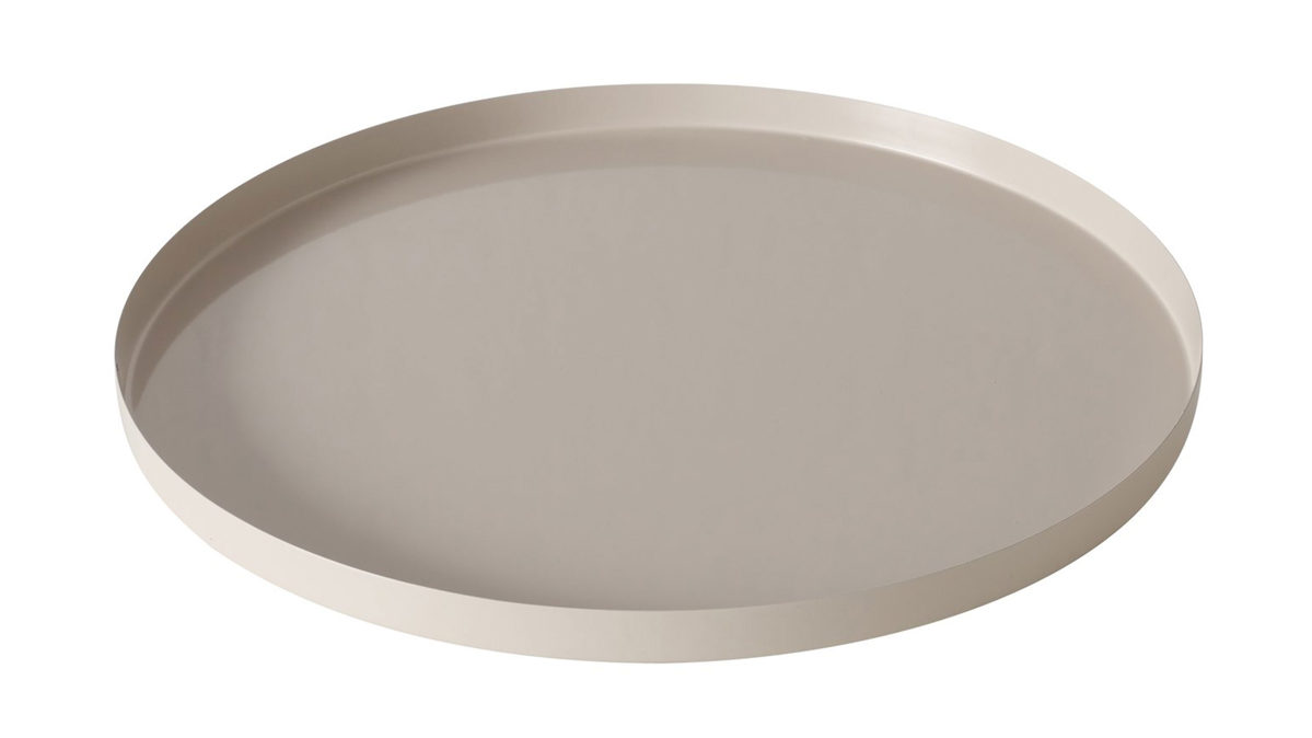 Tablett Boltze aus Metall in Beige Tablett Rondella beiges Eisen – Durchmesser ca. 40 cm