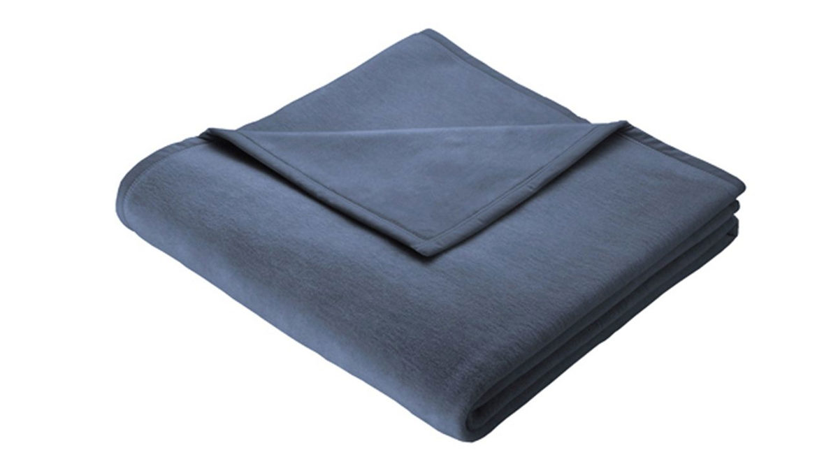 Wohndecke Biederlack® aus Mischgewebe in Blau Biederlack® Wohndecke Cotton Home jeansblaues Mischgewebe - ca. 150 x 200 cm