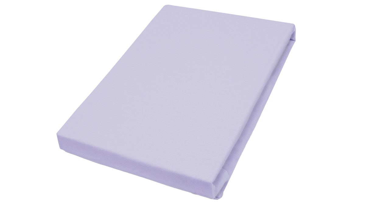 Spannbettlaken H. g. hahn haustextilien® aus Stoff in Lila PRIMERA Spannbettlaken lavendelfarbener Baumwolljersey - ca. 190 x 200 cm