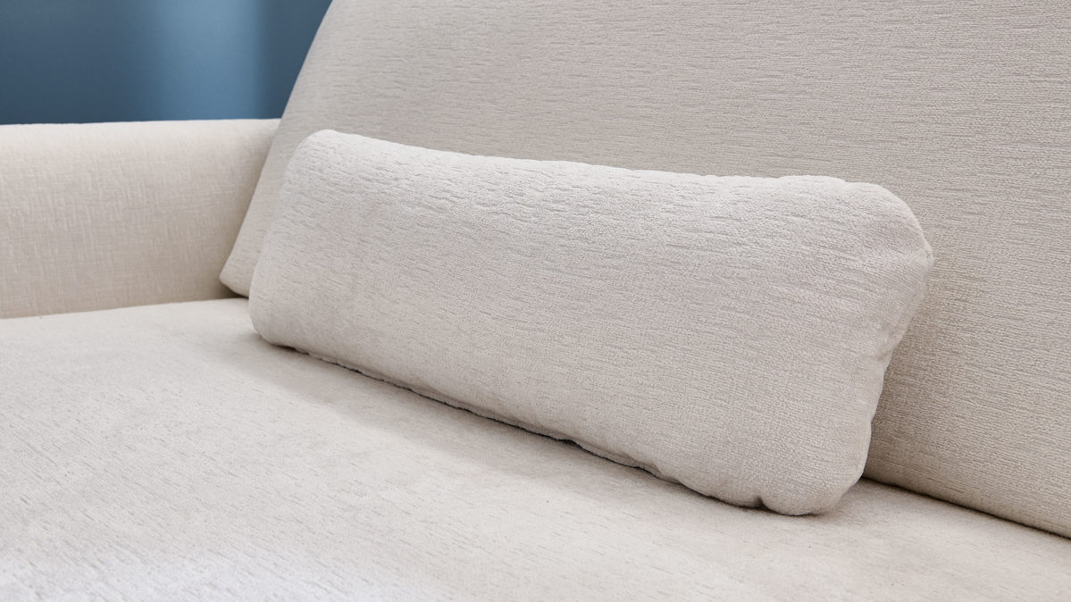 Einzelkissen modulmaster aus Stoff in Weiß Modulmaster Serie MM-ZE1191 - Nierenkissen naturweiße Chenille Rubens – ca. 70 x 25 cm