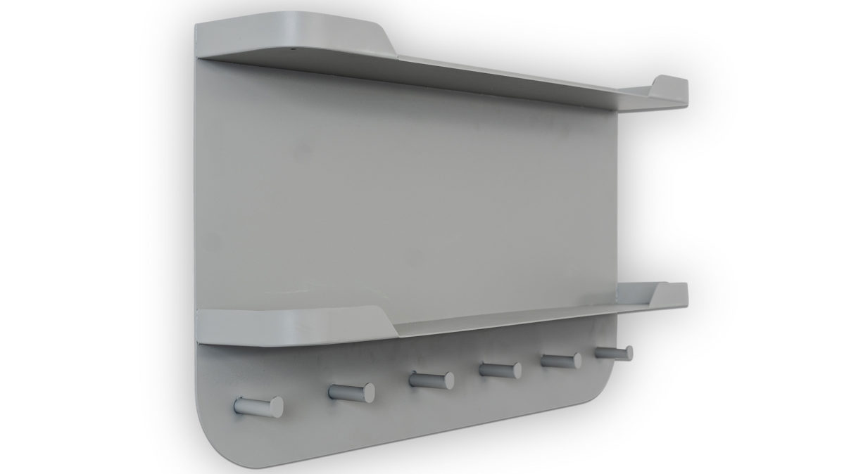 Wandgarderobe M2 kollektion aus Metall in Hellgrau Wandgarderobe Jil 2 Grau  – sechs Haken, Länge ca. 70 cm