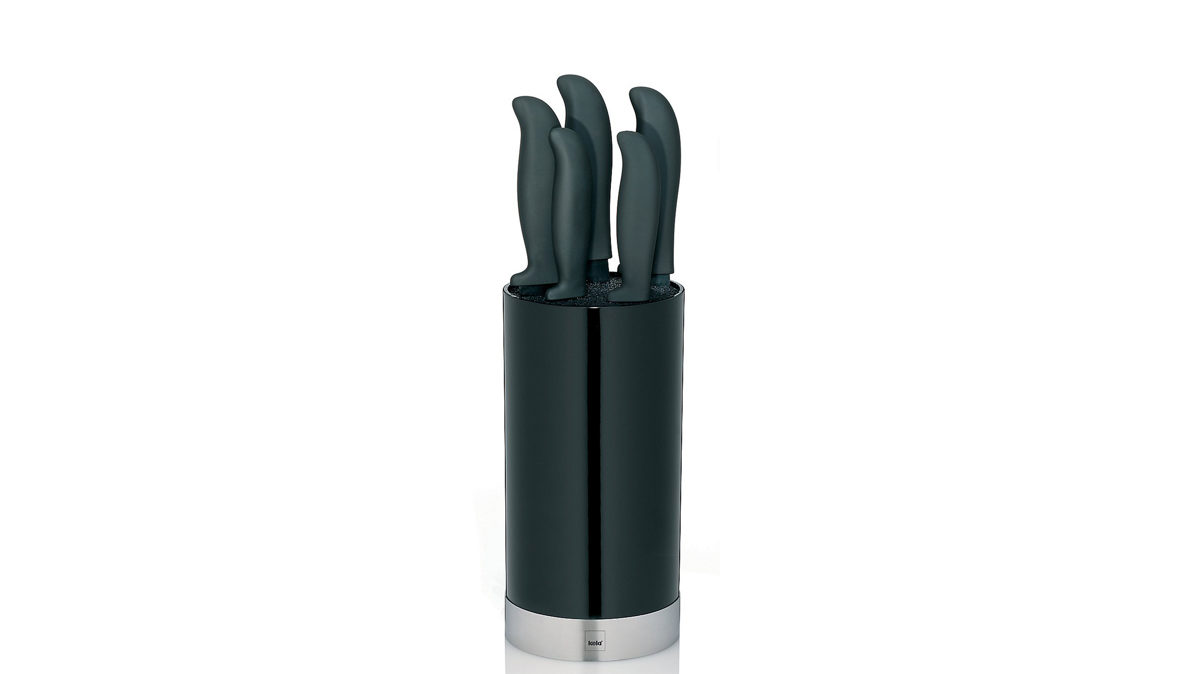 Messerblock Kela | keck & lang aus Kunststoff in Schwarz Messerblock Acida mit fünf Messern schwarzer Kunststoff - Höhe ca. 35 cm