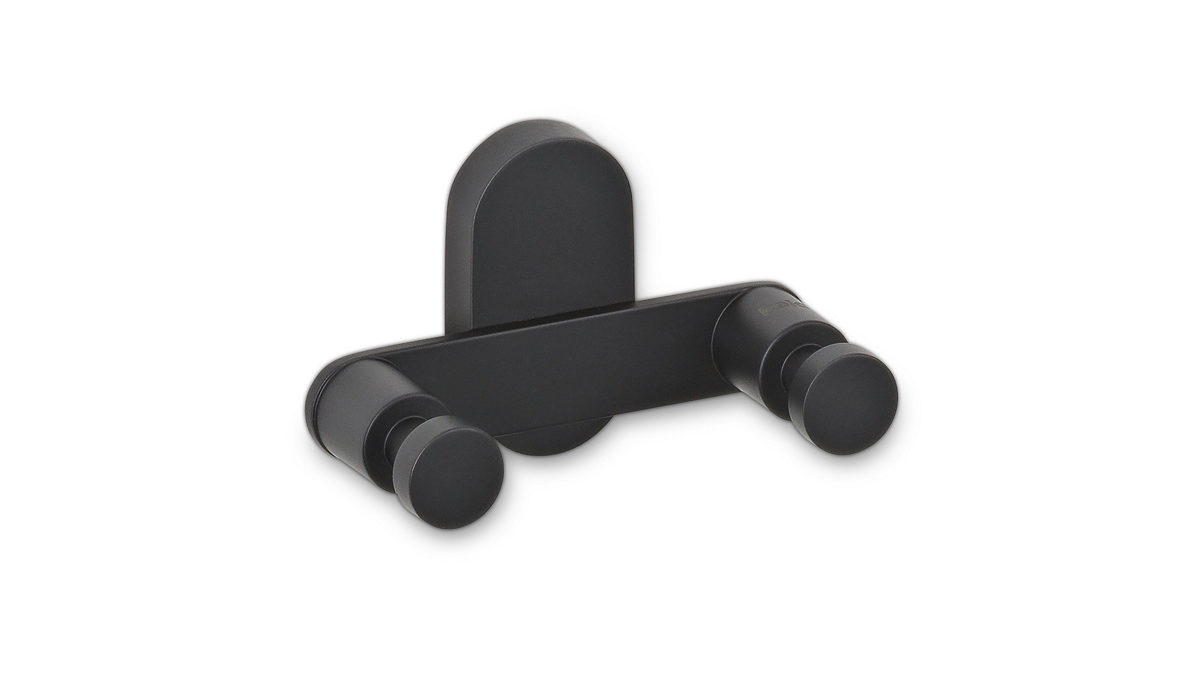 Haken Kela | keck & lang aus Metall in Schwarz kela Doppel-Wandhaken Alessio Schwarz - zwei Haken, ca. 10 x 6 cm