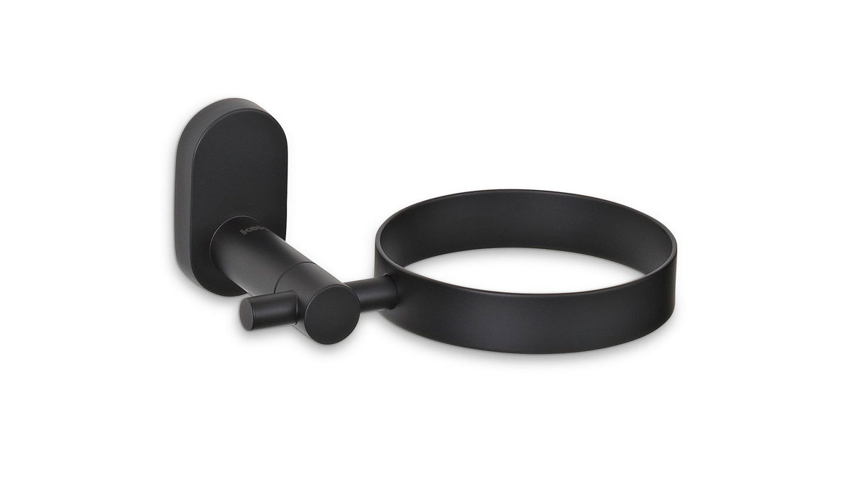 Halterung Kela | keck & lang aus Metall in Schwarz kela Fönhalter Alessio Schwarz - Durchmesser ca. 9 cm