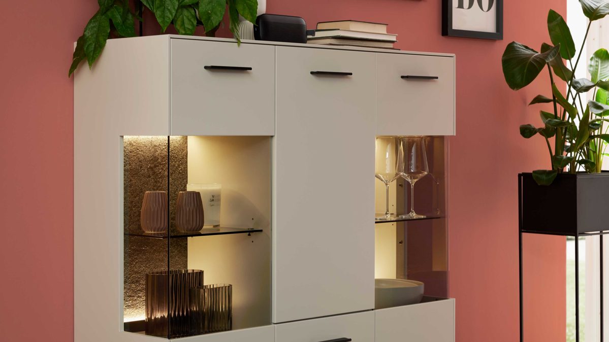 Möbelbeleuchtung Interliving aus Kunststoff in Weiß Interliving Wohnzimmer Serie 2030 PLUS - LED-Beleuchtung zweiteilig - ca. 35 cm