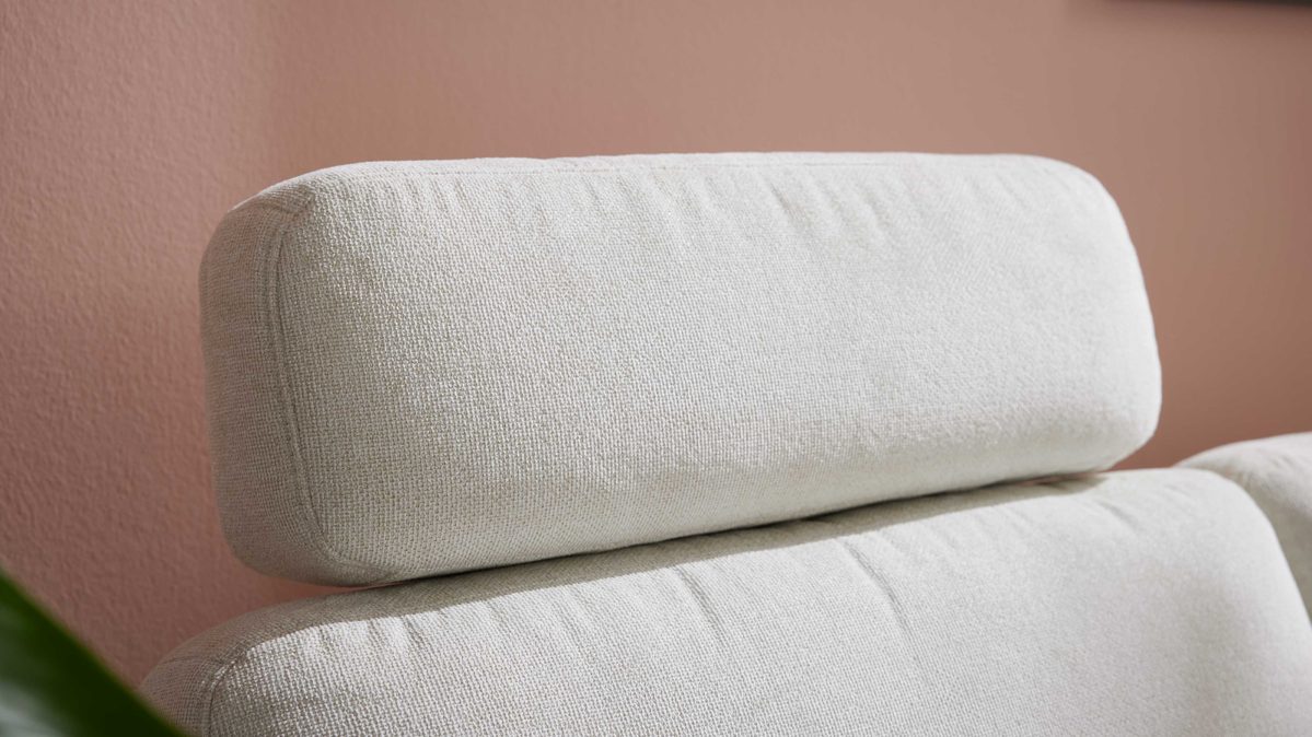Kopfstütze Interliving aus Stoff in Weiß Interliving Sofa Serie 4700 - Kopfstütze naturweißes Flachgewebe Cyber