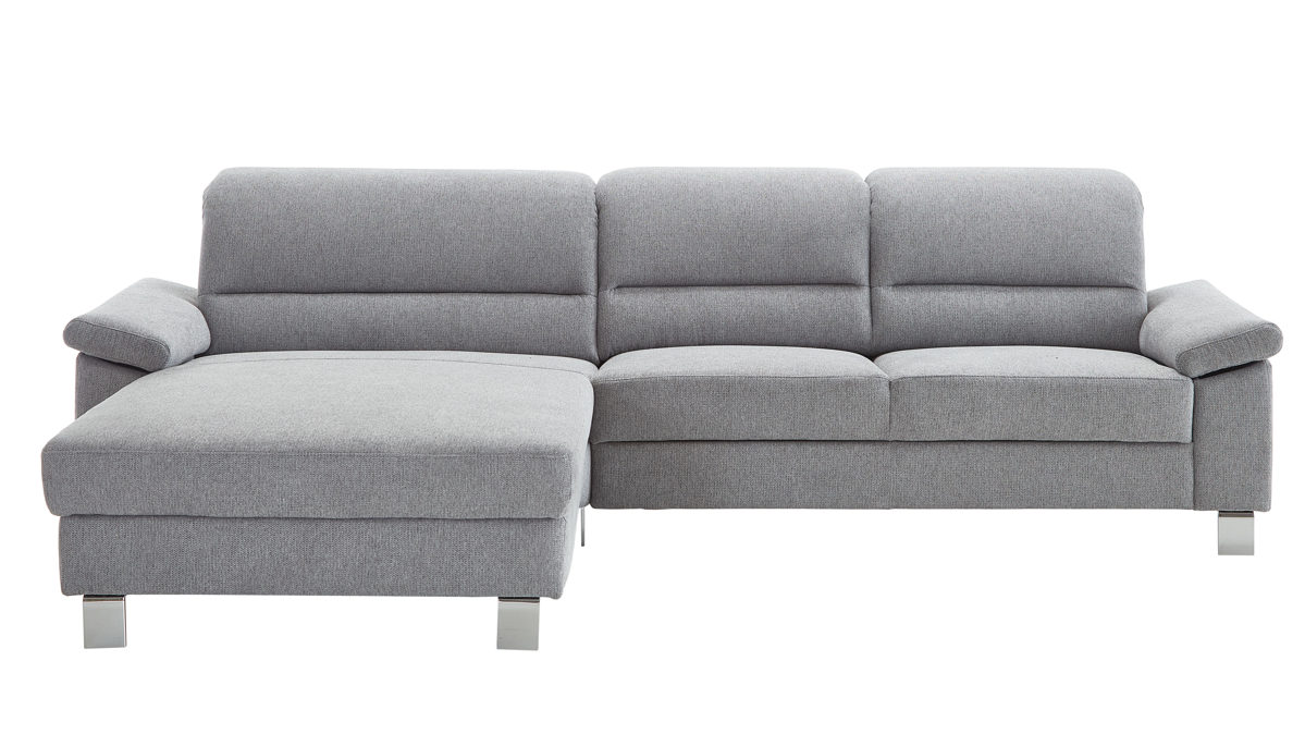 Ecksofa Dietsch. aus Stoff in Hellgrau Polsterprogramm Enjoy Select- Ecksofa platinfarbener Bezug Mito - ca. 310 x 185 cm