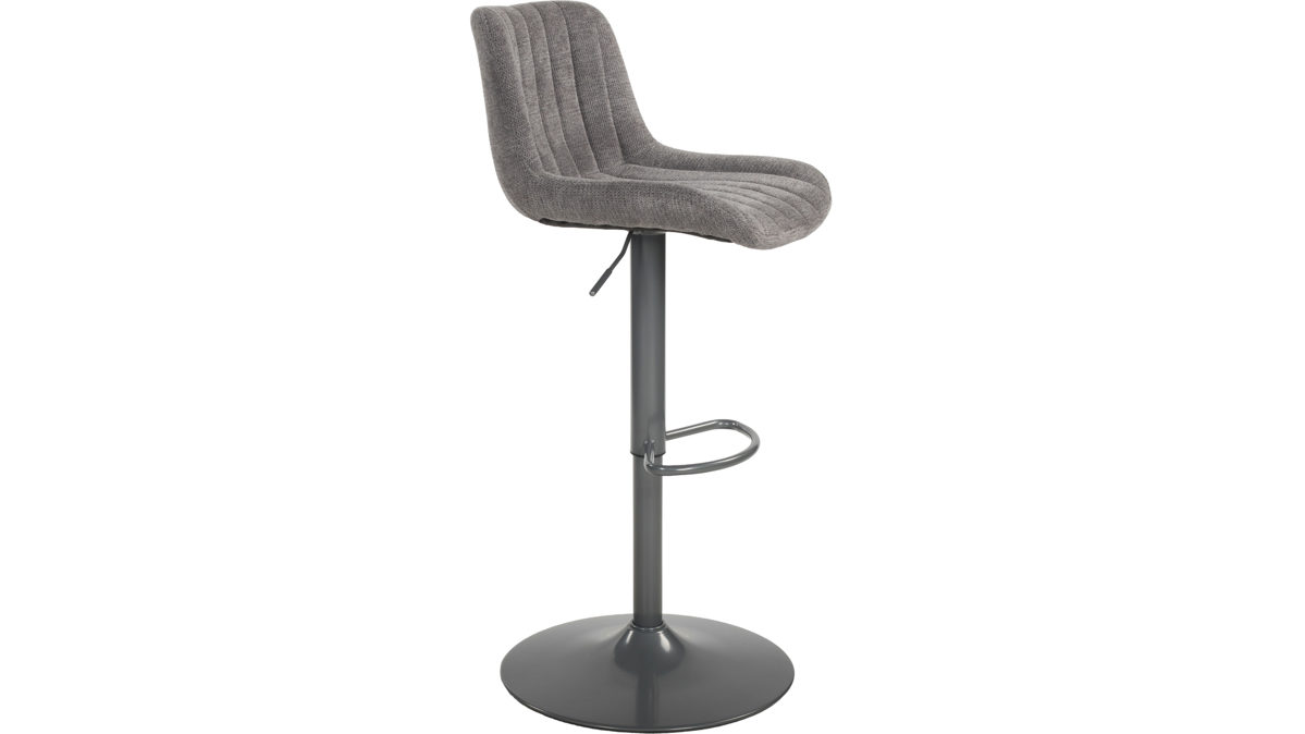 Barhocker Duo collection aus Stoff in Grau Barhocker Kelly kieselgrauer Webstoff 112 & graues Metall