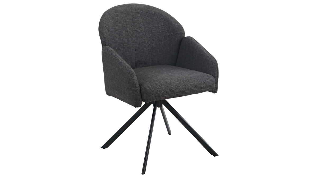 Polsterstuhl Hela aus Stoff in Anthrazit Polsterstuhl Holly S Anthrazit-Schwarz Bjorn 28-03 & Schwarz