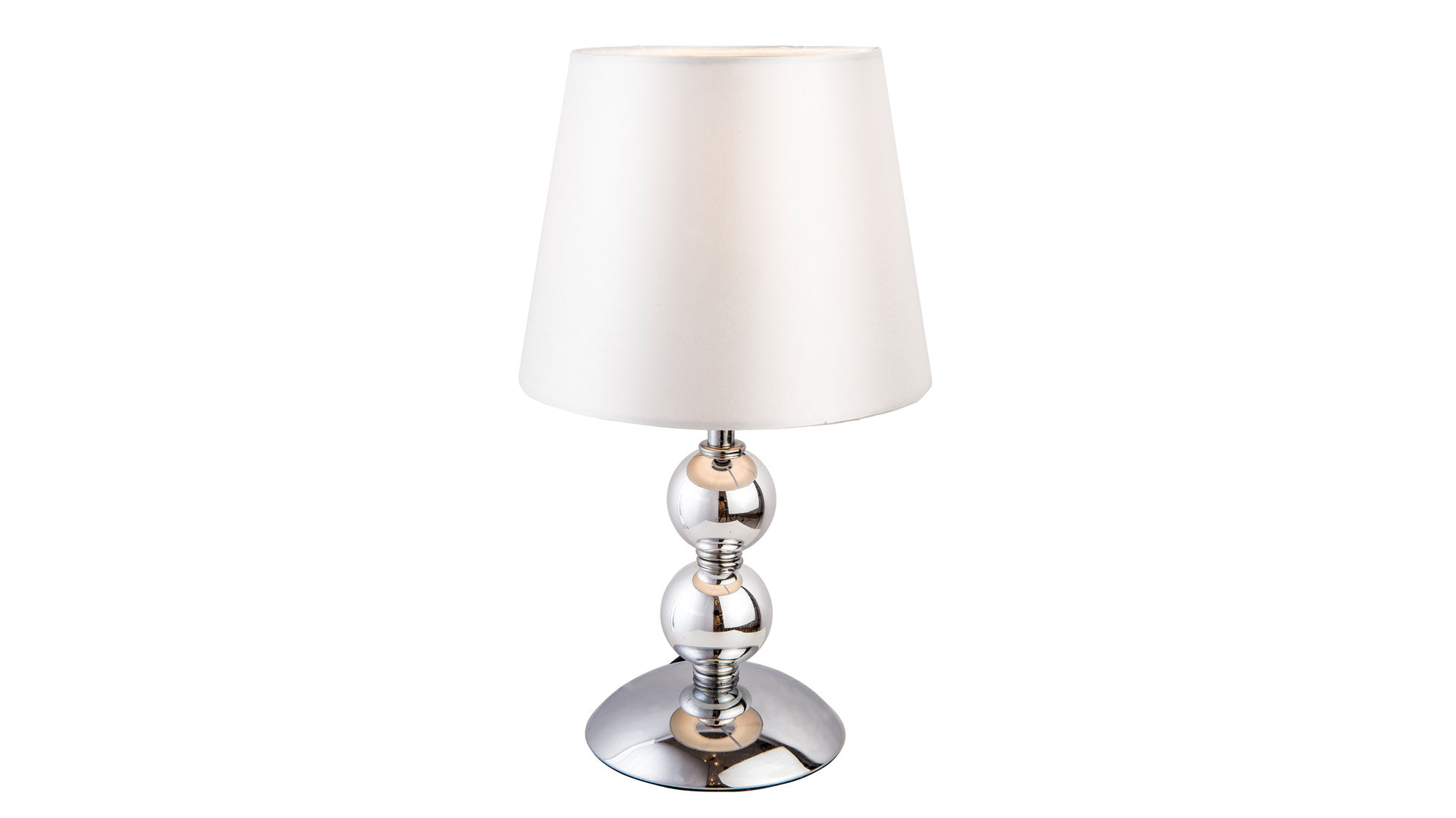 Tischleuchte Art home - nino leuchten aus Stoff in Weiß Nino Tischleuchte Bea für Ihre Wohnaccessoires Chrom & weiß - Höhe ca. 31 cm