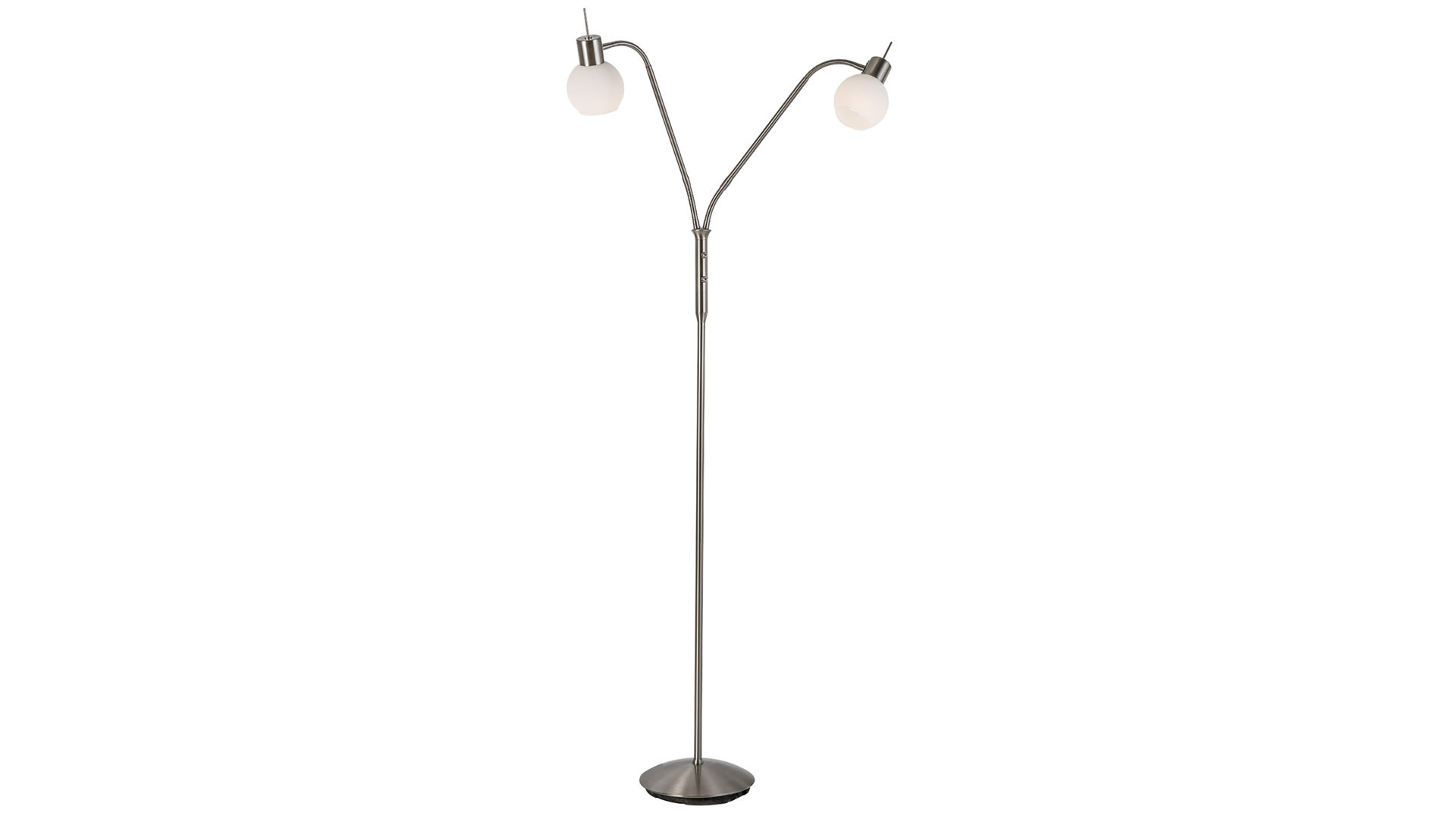 Stehleuchte Art home - nino leuchten aus Metall in Metallfarben Nino LED-Stehleuchte Loxy bzw. LED-Stehlampe Nickel & Opalglas - Höhe ca. 152 cm