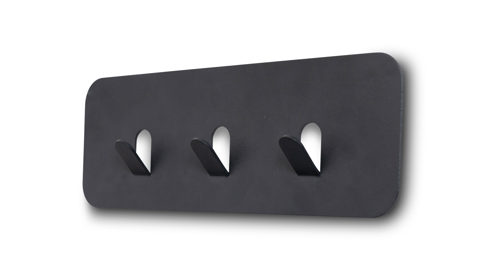 Wandgarderobe M2 kollektion aus Metall in Anthrazit Garderobenleiste Lilly Anthrazit – drei Haken, Länge ca. 30 cm