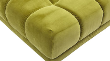 Ecksofa KAWOO aus Stoff in Hellgrün KAWOO Polster Serie VS-MP1038 - Ecksofa bzw. Polstermöbel moosgrüne Wirkware Salsa & silberfarbene Füße - Stellfläche ca. 323 x 222 cm