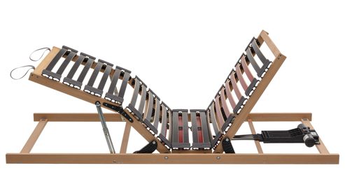 Lattenrost Interliving aus Holz in Holzfarben Interliving Lattenrost Serie 1952 mit zwei Motoren zweifach motorisch mit Handschalter – Liegefläche ca. 90 x 200 cm