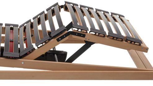 Lattenrost Interliving aus Holz in Holzfarben Interliving Lattenrost Serie 1952 mit Refluxfunktion und Funksteuerung dreifach motorisch mit Funk – Liegefläche ca. 90 x 200 cm