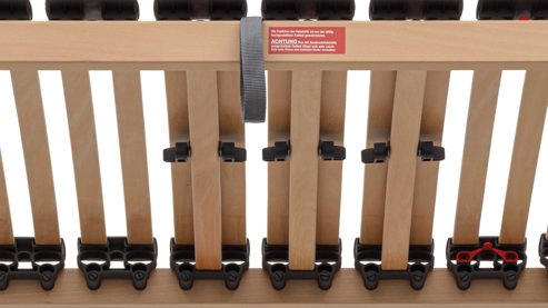 Lattenrost Interliving aus Holz in Holzfarben Interliving Lattenrost Serie 1952 - V6257 links mit Hebehilfe – Liegefläche ca. 90 x 190 cm