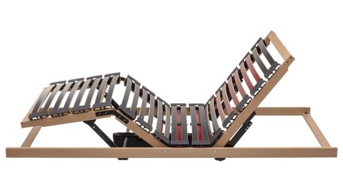 Lattenrost Interliving aus Holz in Holzfarben Interliving Lattenrost Serie 1952 - V6282 zweifach motorisch mit Handschalter – Liegefläche ca. 100 x 200 cm