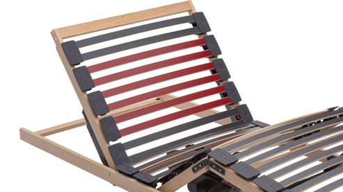 Lattenrost Interliving aus Holz in Holzfarben Interliving Lattenrost Serie 1952 - V6282 zweifach motorisch mit Handschalter – Liegefläche ca. 120 x 200 cm