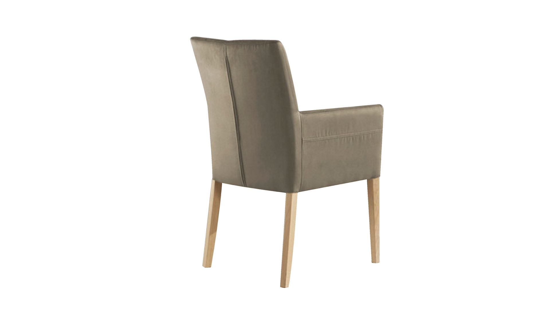 Polsterstuhl laVie aus Leder in Hellbraun LaVie Armlehnstuhl bzw. Polsterstuhl Color Line steinfarbenes Leder Napoli 989 & Eiche Bianco