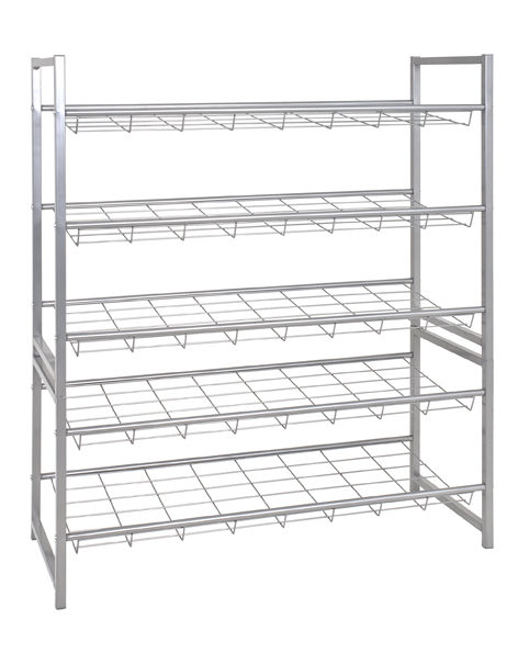 Schuhregal Haku aus Metall in Metallfarben Schuhregal für Ihre Dielenmöbel alufarben – drei Böden