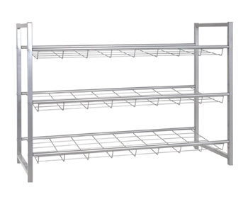 Schuhregal Haku aus Metall in Metallfarben Schuhregal für Ihre Dielenmöbel alufarben – drei Böden