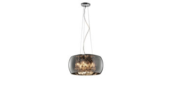 Pendelleuchte Trio lighting for you aus Glas in Metallfarben Pendelleuchte verchromtes Glas – Durchmesser ca. 40 cm