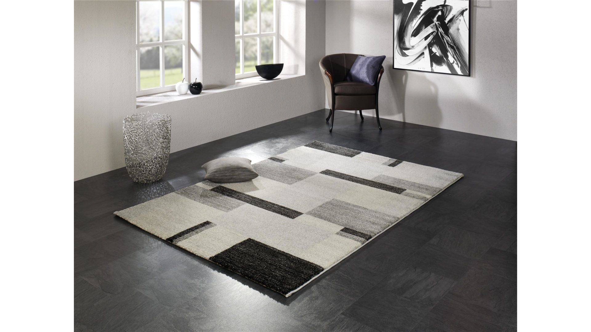 Webteppich Oci aus Kunstfaser in Grau Webteppich Castle Beppo für Ihre Wohnaccessoires graue Kunstfaser – ca. 140 x 200 cm