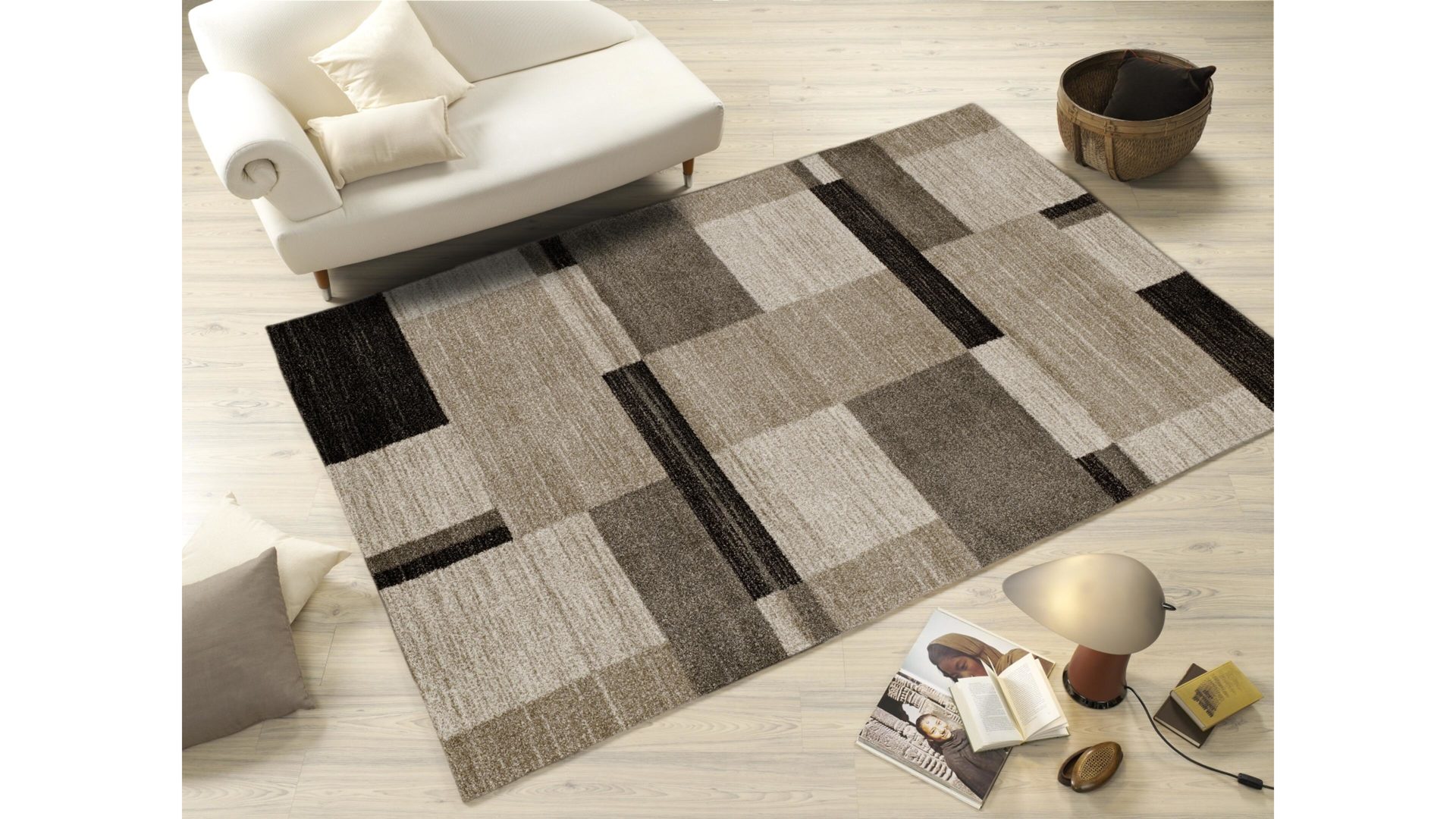 Webteppich Oci aus Kunstfaser in Beige Webteppich Castle Beppo für Ihre Wohnaccessoires beige & braune Kunstfaser – ca. 140 x 200 cm