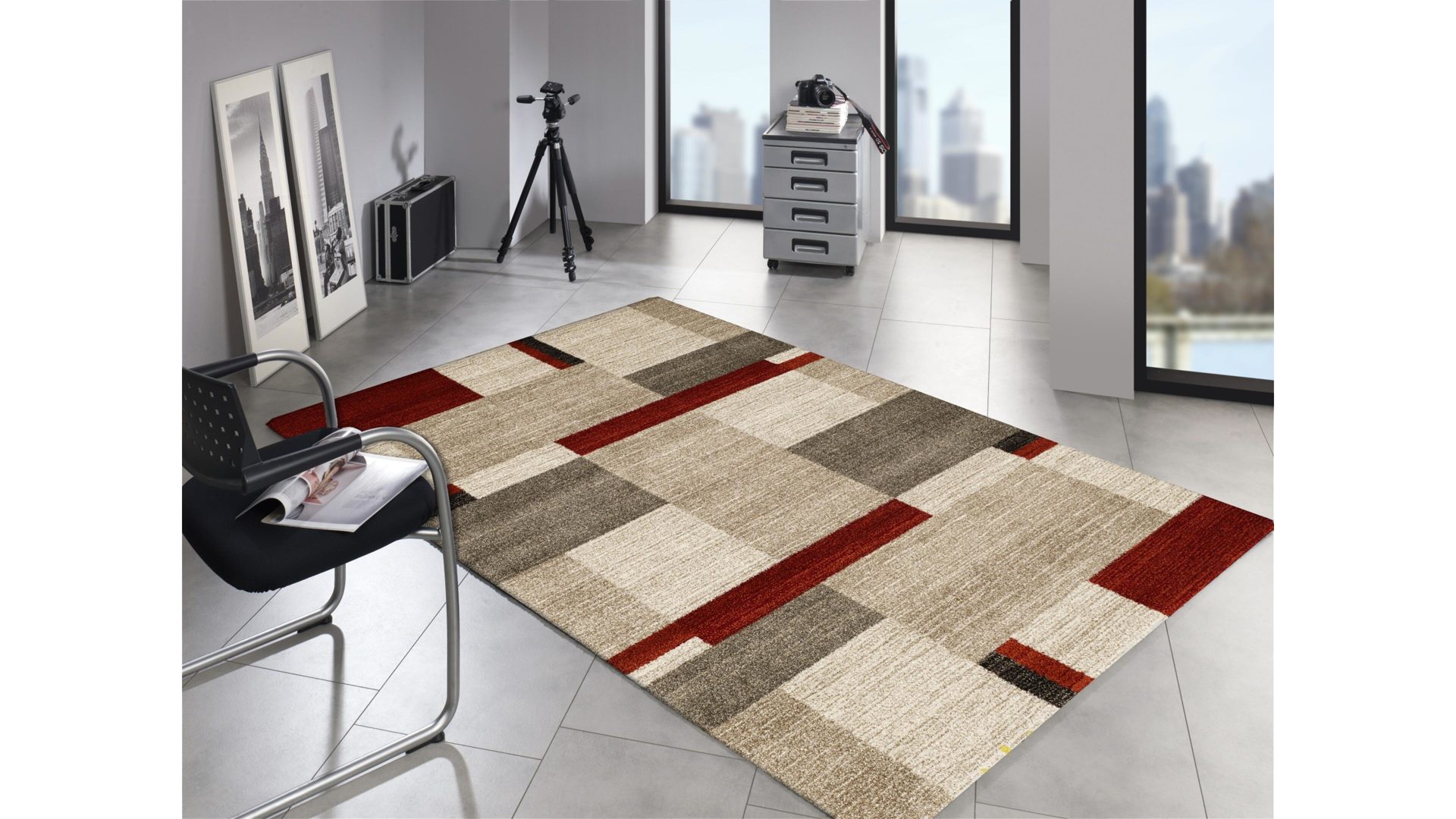 Webteppich Oci aus Kunstfaser in Rot Webteppich Castle Beppo für Ihre Wohnaccessoires rote, beige & braune Kunstfaser – ca. 140 x 200 cm