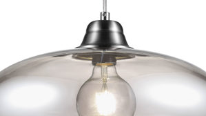 Pendelleuchte Globo lighting aus Glas in Grau GLOBO Hängelampe Lille rauchfarbenes Glas & Nickel – Durchmesser ca. 40 cm