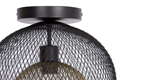 Deckenleuchte Globo lighting aus Metall in Schwarz GLOBO Lampen Serie Selina - Deckenlampe schwarzes & goldenes Metall – Durchmesser ca. 30 cm