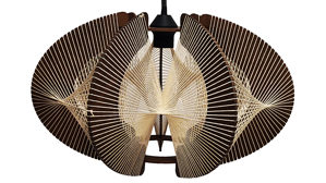 Pendelleuchte Globo lighting aus Holz in Braun GLOBO Hängelampe Sakura Hanfschnur, Holz & Metall - Durchmesser ca. 44 cm