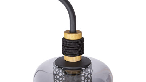 Stehleuchte Globo lighting aus Glas in Grau GLOBO Lampen Serie Ando - Hängelampe rauchfarbenes Glas & schwarzes Metall - Höhe ca. 150 cm