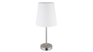 Tischleuchte Globo lighting aus Metall in Metallfarben GLOBO Lampen Serie Joris - Tischlampe Nickel & weißer Lampenschirm - Höhe ca. 45 cm