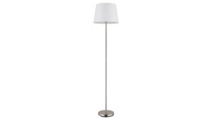 Stehleuchte Globo lighting aus Metall in Metallfarben GLOBO Lampen Serie Joris - Stehlampe Nickel & weißer Lampenschirm - Höhe ca. 151 cm
