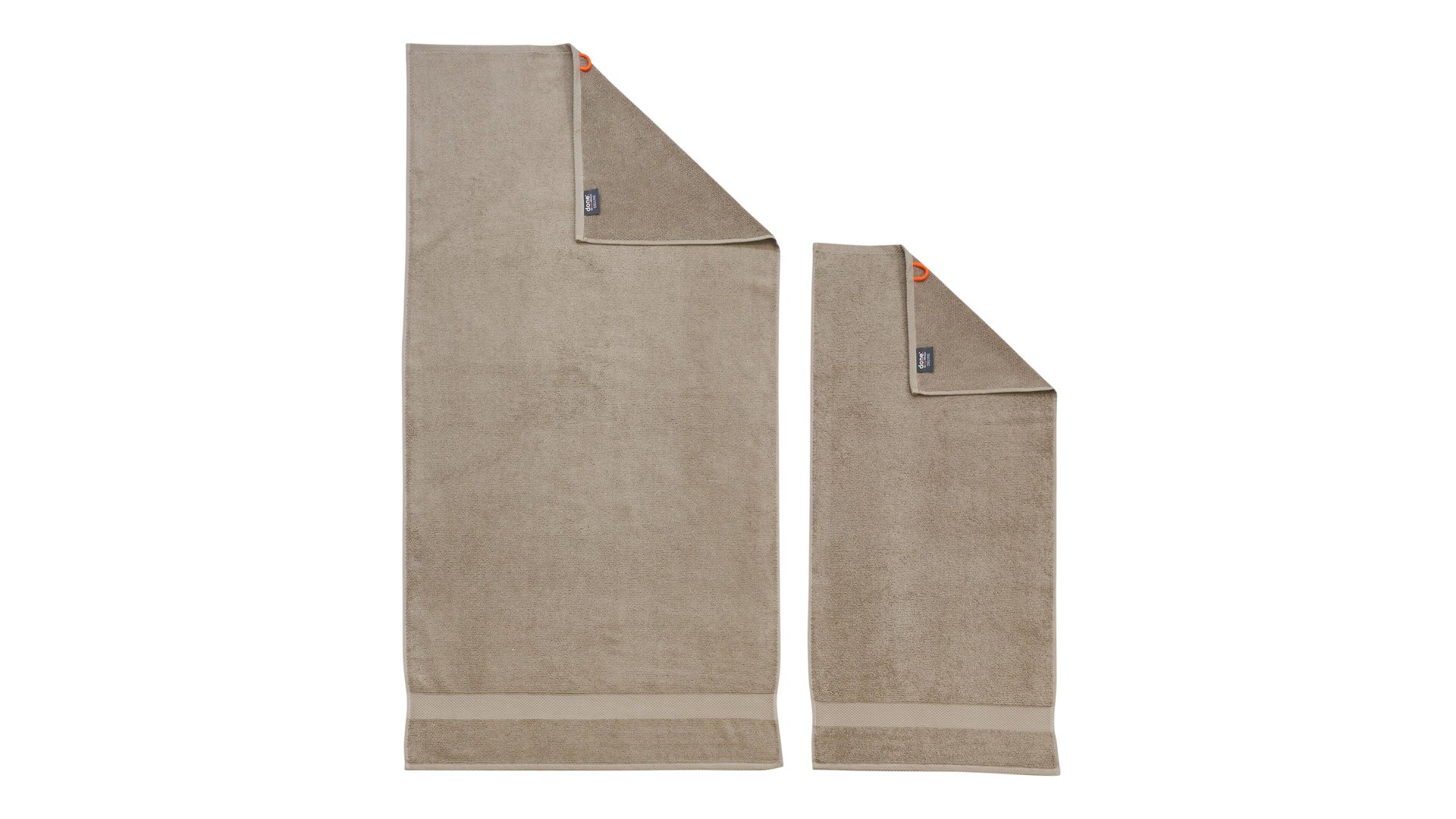 Handtuch-Set Done.® aus Stoff in Beige done.® Handtuch-Set Deluxe bzw. Heimtextilien taupefarbene Baumwolle  – zweiteilig