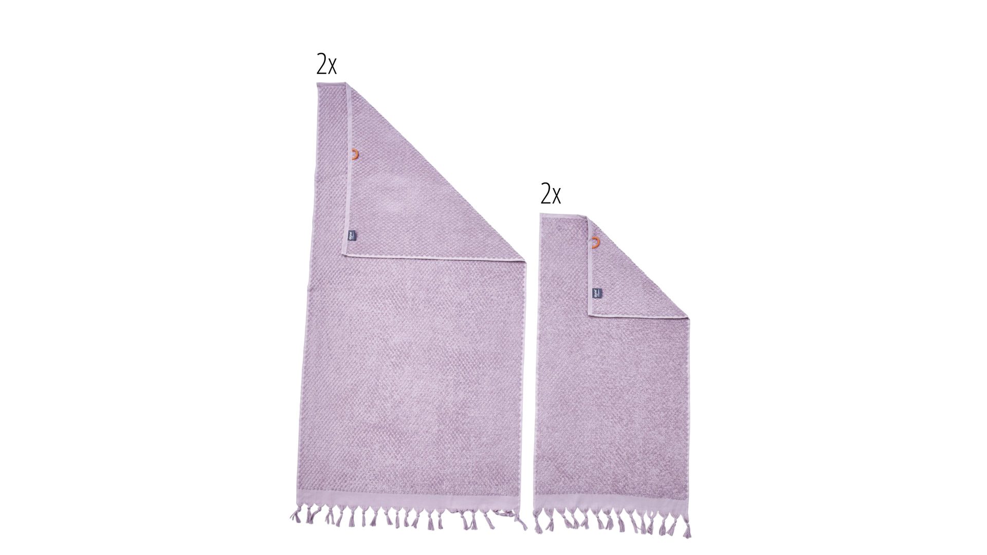Handtuch-Set Done.® aus Stoff in Pastell done.® Handtuch-Set Provence Honeycomb altrosafarbene Baumwolle – vierteilig