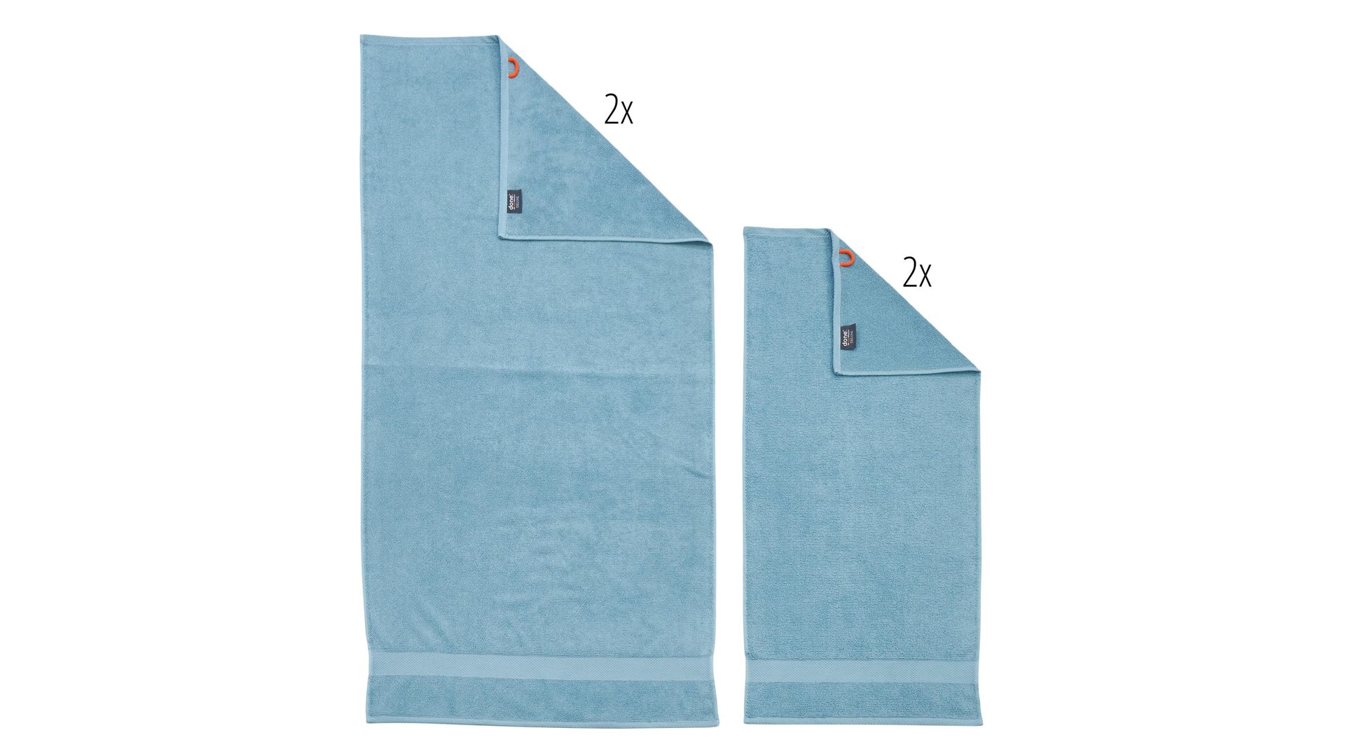 Handtuch-Set Done.® aus Stoff in Grün done.® Handtuch-Set Deluxe für Ihre Heimtextilien oceanfarbene Baumwolle – vierteilig