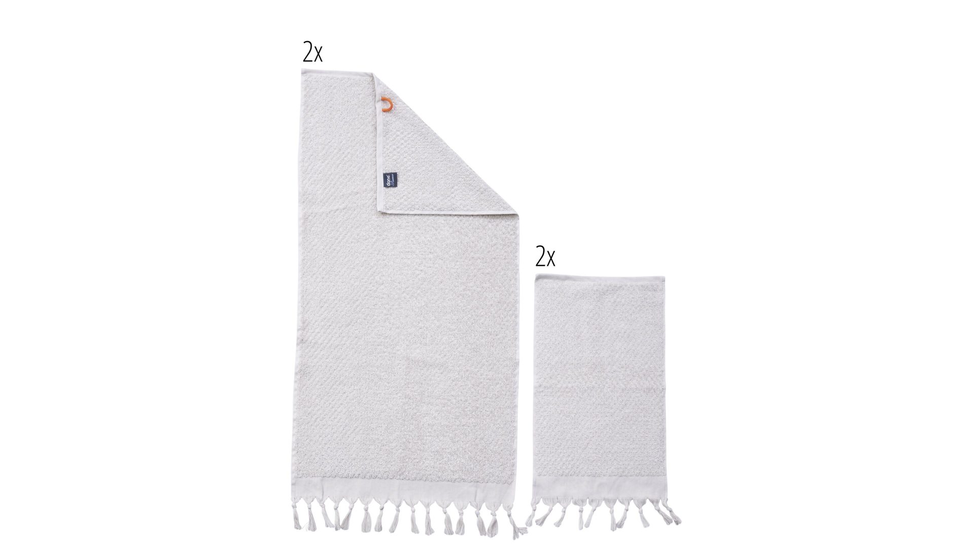 Handtuch-Set Done.® aus Stoff in Beige done.® Handtuch-Set Provence Honeycomb beige Baumwolle – vierteilig