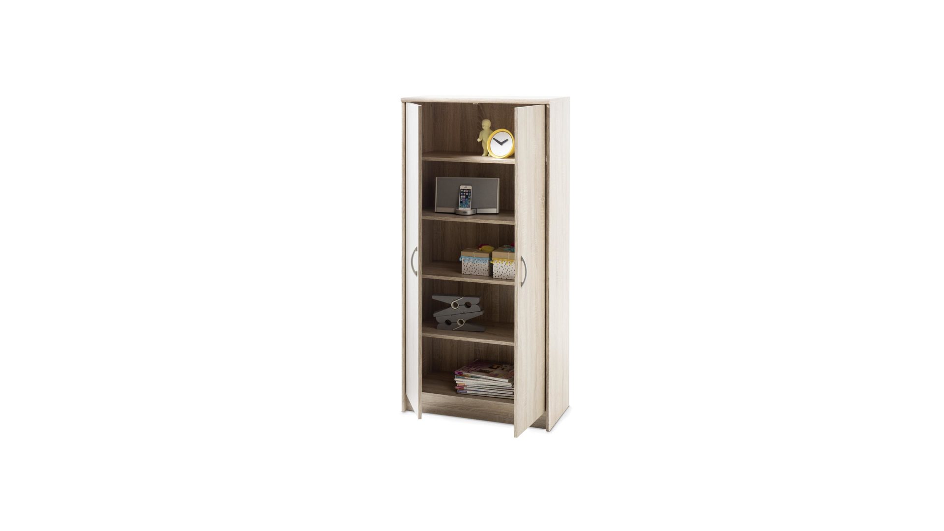 Aktenschrank Bega-consult aus Holz in Holzfarben Aktenschrank Sonoma eichefarbene Kunststoffoberflächen – zwei Türen, Höhe ca. 148 cm