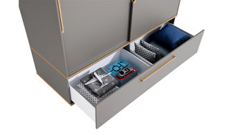 Kleiderschrank Paidi aus Holz in Grau PAIDI Kleiderschrank Sten Eiche & Schiefergrau – zwei Türen, eine Schublade, Breite ca. 123 cm