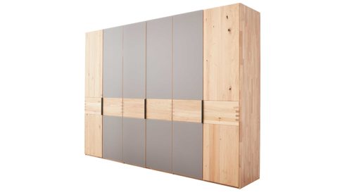 Komplettzimmer Interliving aus Holz in Holzfarben Interliving Schlafzimmer Serie 1015 – Komplettzimmer Wildeiche & Kopfteilpolster – sechstürig, Liegefläche 180 x 200 cm
