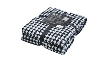 Wohndecke Done.® aus Stoff in Schwarz done.® Wohndecke Blanket Bird Hahnentrittmuster – ca. 150 x 200 cm