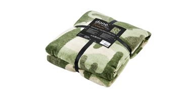 Wohndecke Done.® aus Stoff in Grün done.® Wohndecke Blanket Camouflage khakifarbenes Camouflagemuster – ca. 150 x 200 cm