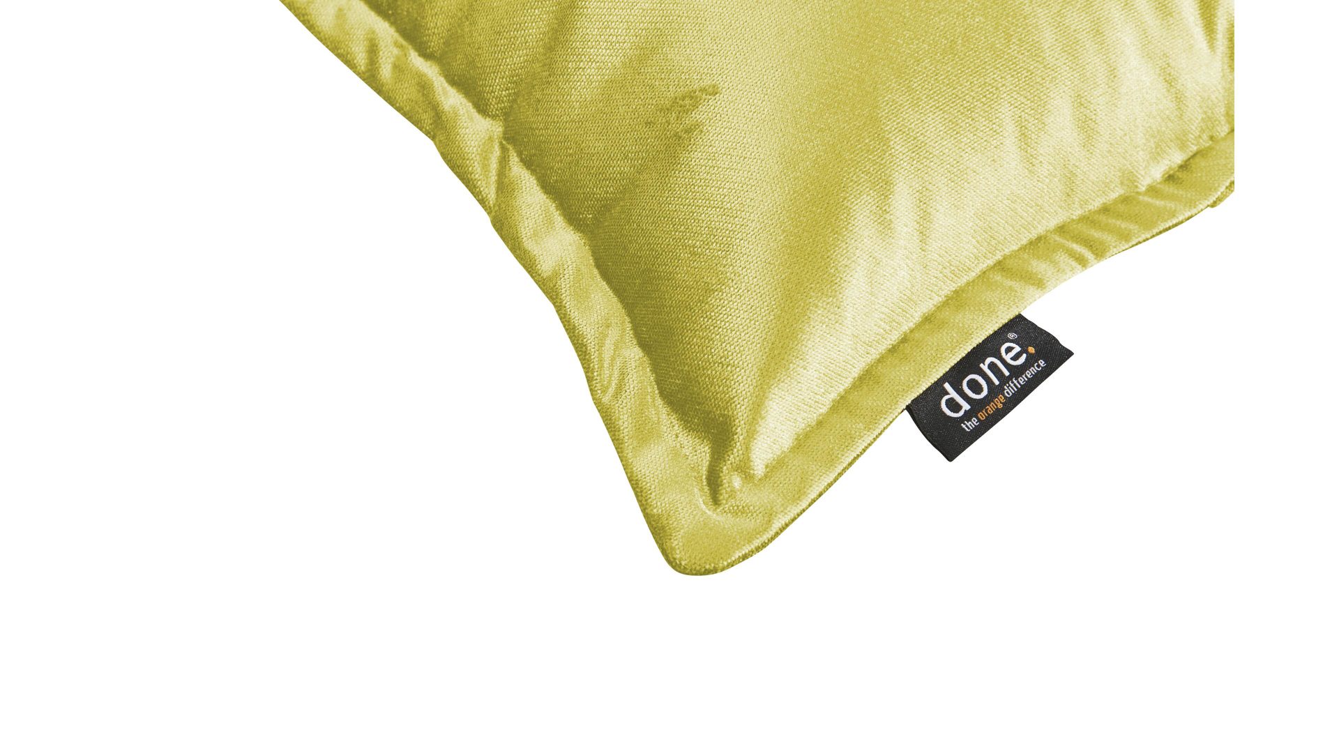 Kissenbezug /-hülle Done.® aus Stoff in Hellgrün done.® Kissenhülle Cushion Glam apfelgrüner Samt – ca. 45 x 45 cm