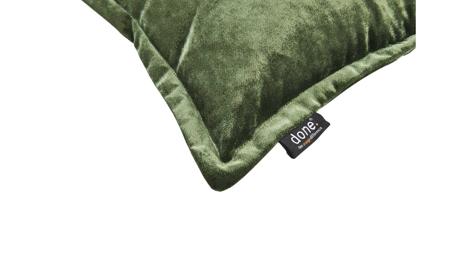 Kissenbezug /-hülle Done.® aus Stoff in Dunkelgrün done.® Kissenhülle Cushion Glam khakifarbener Samt – ca. 45 x 45 cm