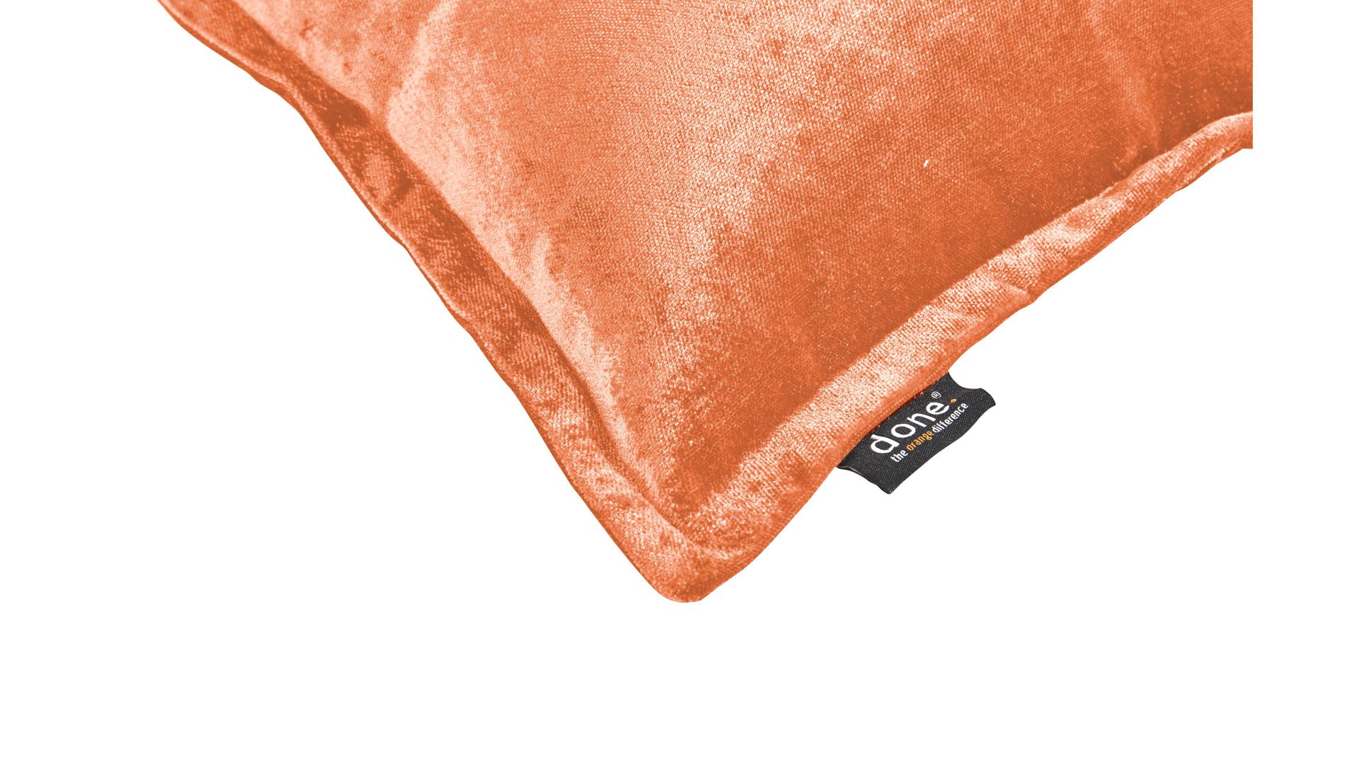 Kissenbezug /-hülle Done.® aus Stoff in Orange done.® Kissenhülle Cushion Glam korallenfarbener Samt – ca. 65 x 65 cm