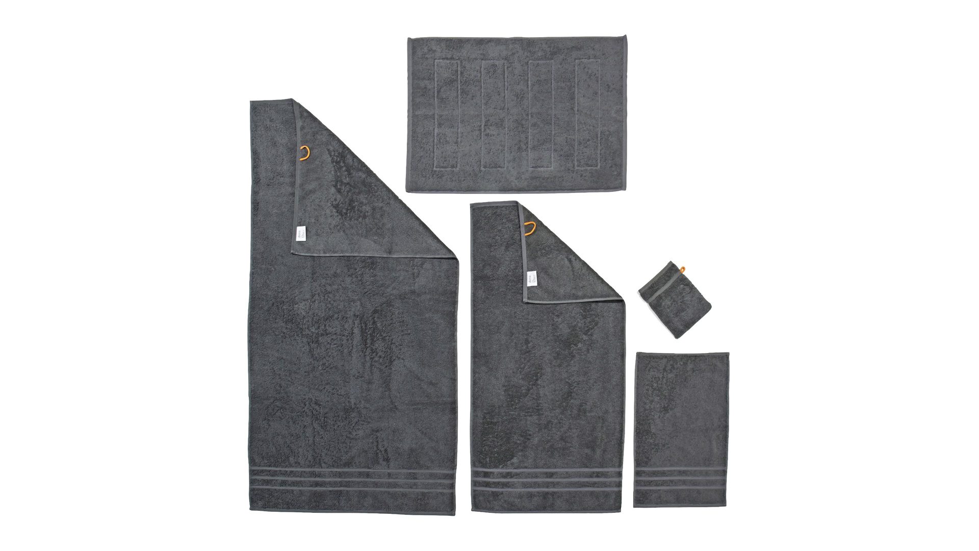 Handtuch-Set Done.® aus Stoff in Anthrazit done.® Handtuch-Set Daily Uni anthrazitfarbene Baumwolle – fünfteilig